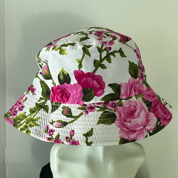 NWT Retro Floral Printed Bucket Hat Women’s - Picture 7 of 8